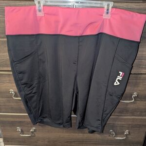 Fila Black and Pink Athletic Shorts